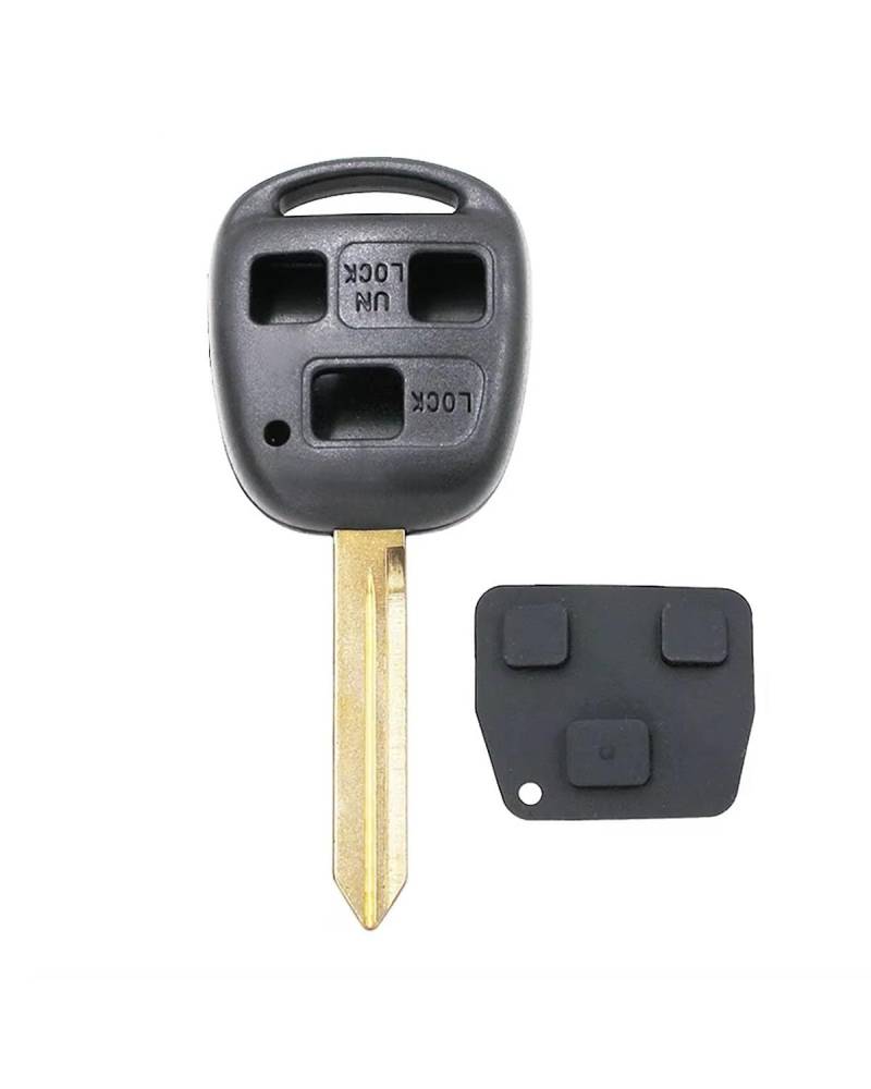 Auto SchlüSselgehäUse Für Yaris 2 3 Tasten Autoschlüssel Shell Fall Fob Auto Schlüsselanhänger Ersatz TOY47 SchlüSselgehäUse(3 Buttons) von MNNZHG