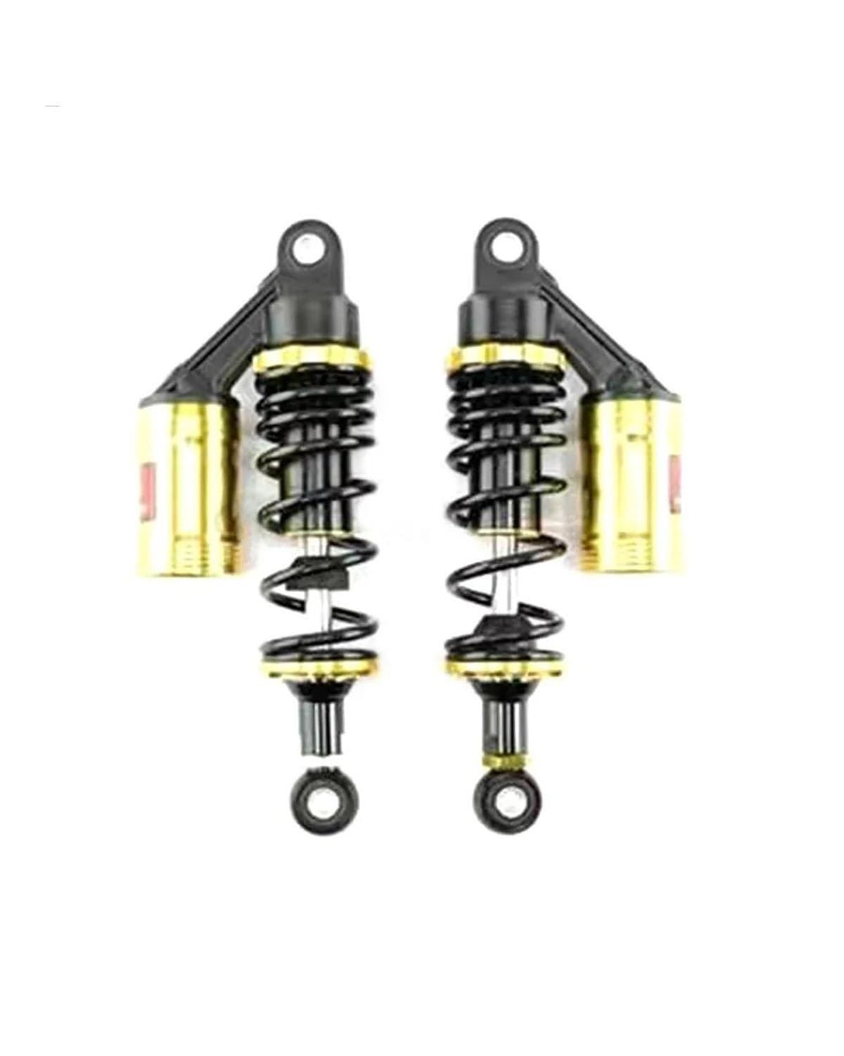Federbein 265mm Für Yamaha RSZ Jog NIU Ninebot Dirt Pit Bike Motorrad Hinten Stoßdämpfer Roller Elektrische Fahrrad Hinten Suspension Stoßdämpfer Dämpfer(265 Black Gold 1pair) von MNNZHG