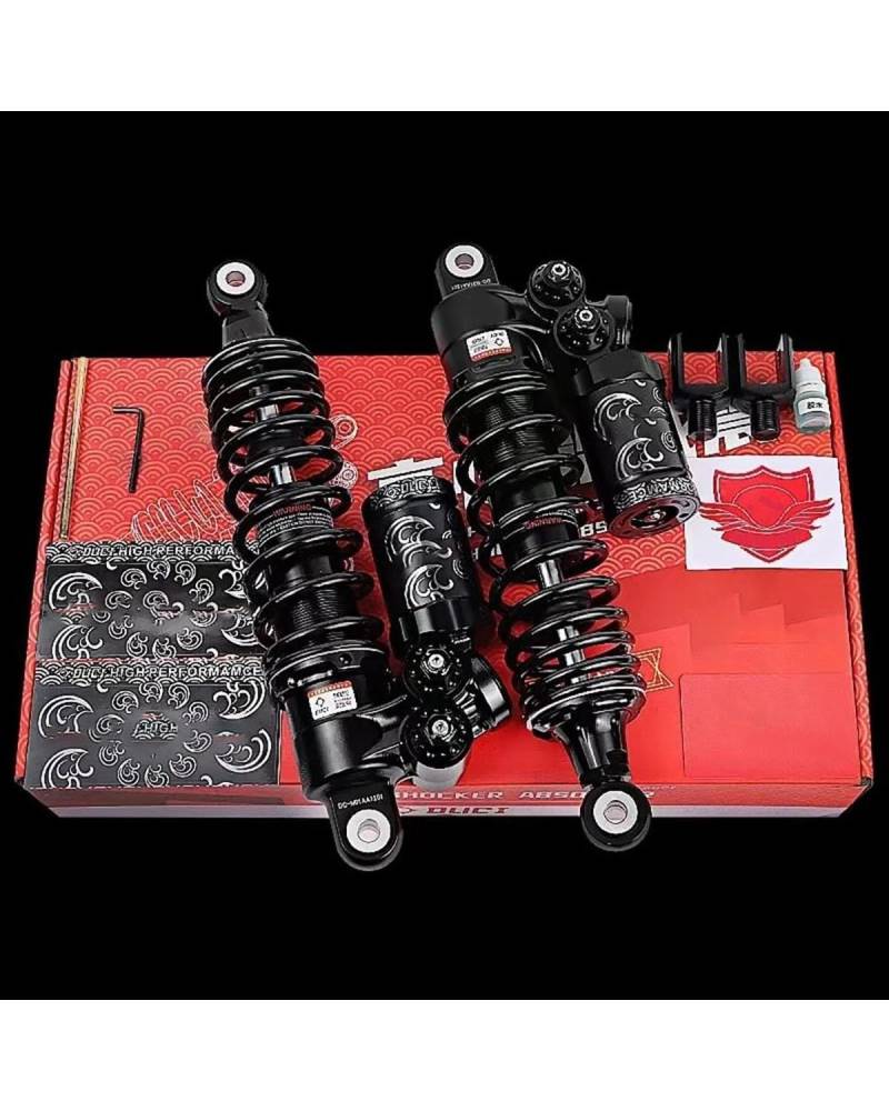 Federbein 270/310/285/325mm Für NIU NQI N1S Ninebot E110P E300P E200p Motorrad Hinten Stoßdämpfer Vorspannung Dämpfung Einstellbar Stoßdämpfer Dämpfer(Black 310MM Round) von MNNZHG
