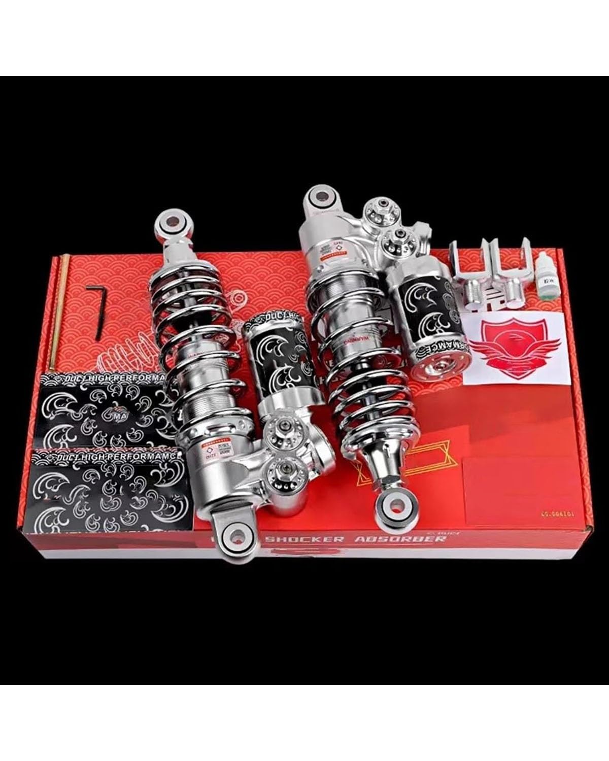 Federbein 270/310/285/325mm Für NIU NQI N1S Ninebot E110P E300P E200p Motorrad Hinten Stoßdämpfer Vorspannung Dämpfung Einstellbar Stoßdämpfer Dämpfer(Silver 270MM Round) von MNNZHG