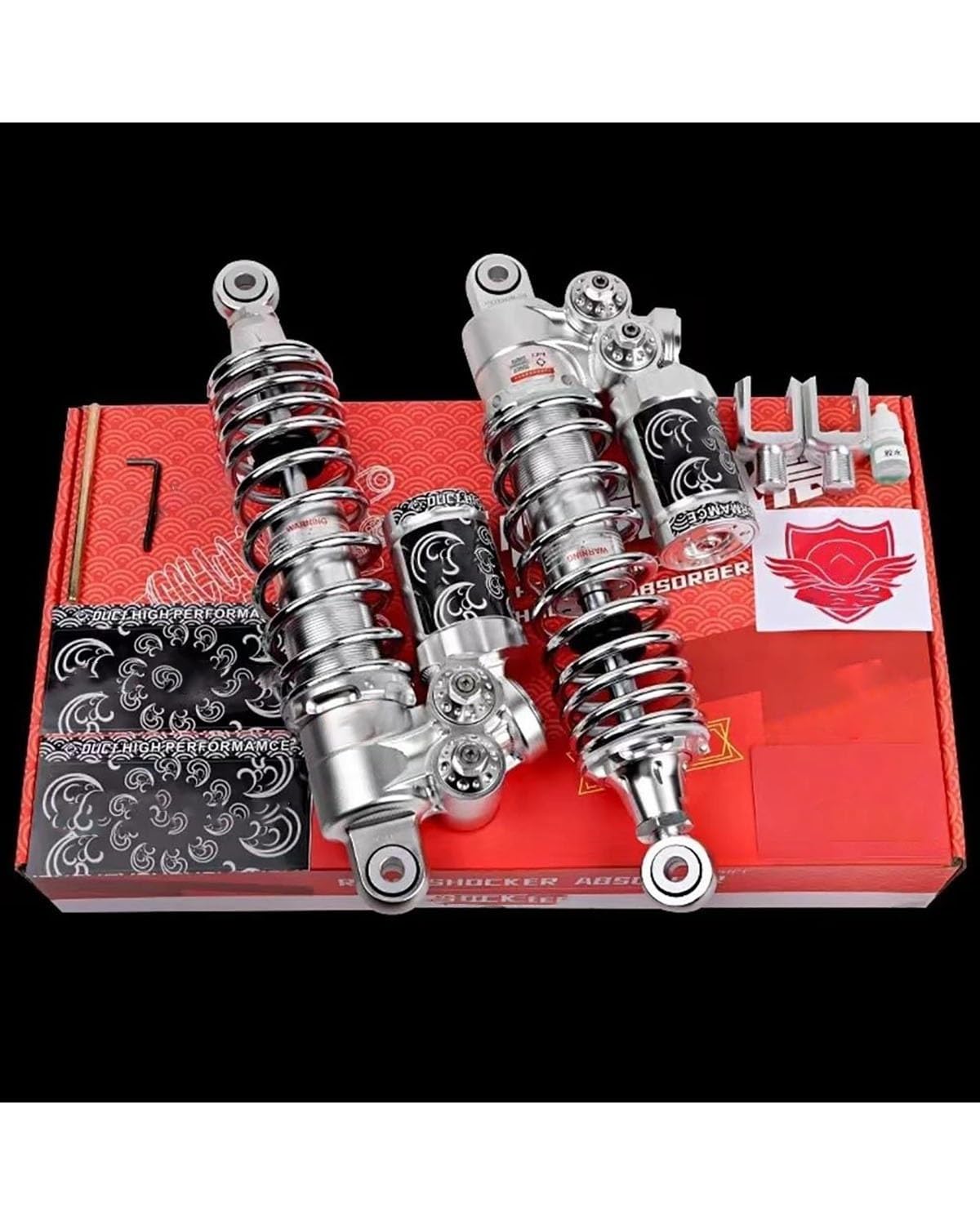 Federbein 270/310/285/325mm Für NIU NQI N1S Ninebot E110P E300P E200p Motorrad Hinten Stoßdämpfer Vorspannung Dämpfung Einstellbar Stoßdämpfer Dämpfer(Silver 310MM Round) von MNNZHG