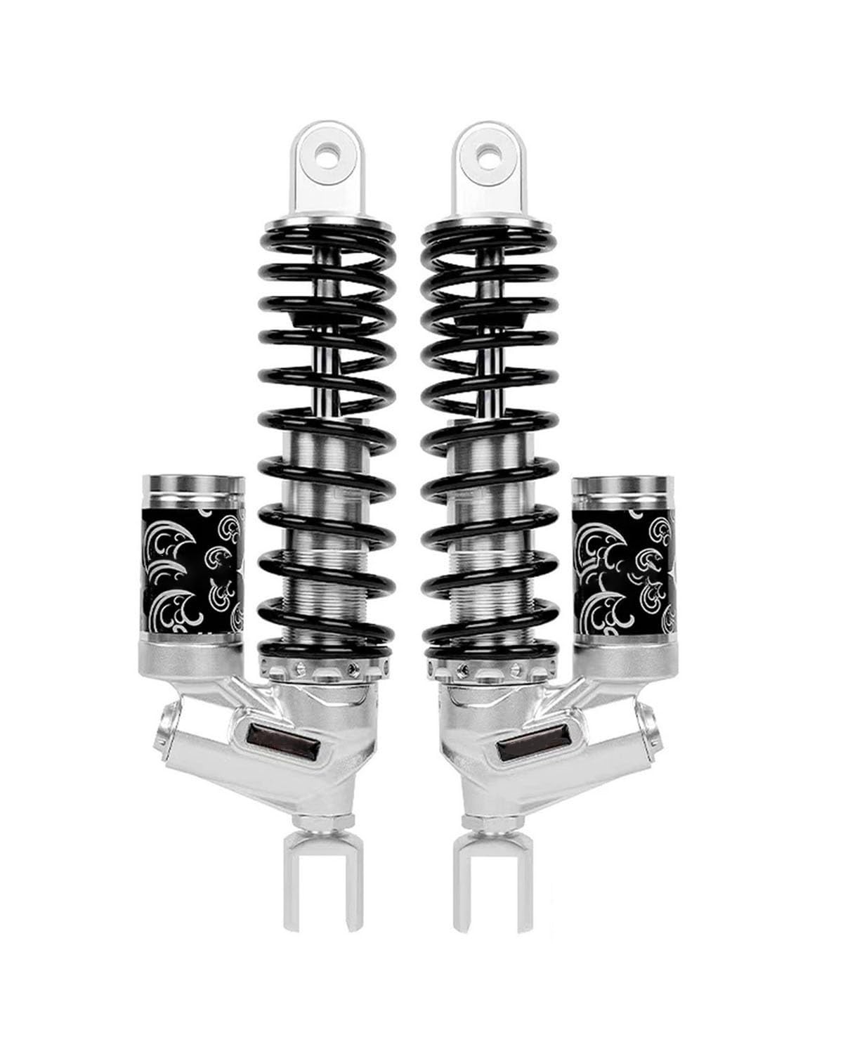 Federbein 290/305mm Für NIU UQI + N1S Ninebot MMAX110P E200p 300p Motorrad Hinten Stoßdämpfer Vorspannung Dämpfung Einstellbar Stoßdämpfer Dämpfer(305MM Silver-Black U) von MNNZHG
