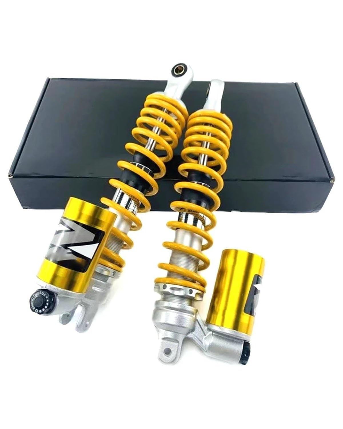 Federbein 320/340/360mm Für Yamaha Roller Nmax Nvx Aerox155 Xmax300 Pcx150 Pgo Gtr125 Motorrad Hinten Invertiert Schocks Universal Stoßdämpfer Dämpfer(340mm Yellow) von MNNZHG