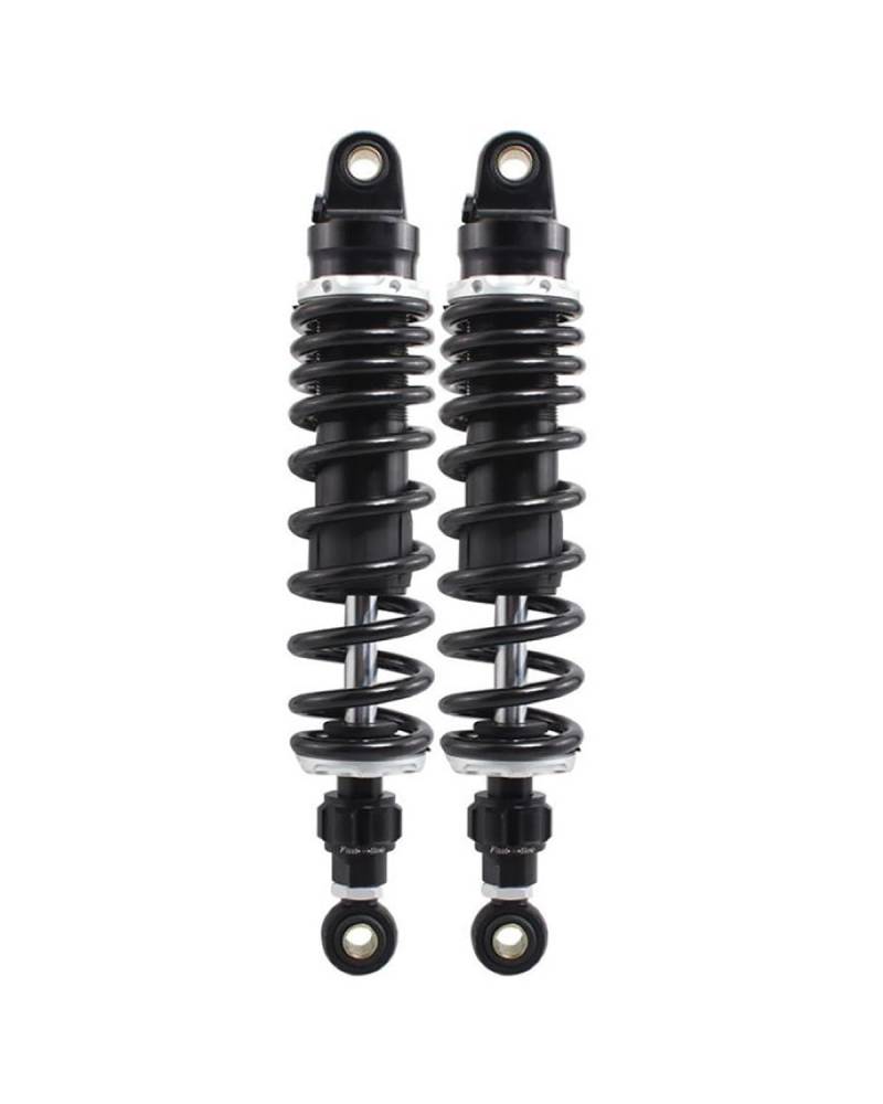 Federbein 320mm Schlitz Dicker Motorrad Stoßdämpfer Puffer Retro Dämpfung Einstellung Hydraulische Modifikation Lifan Motor Fahrzeug Stoßdämpfer Dämpfer(Black 366mm Round Head) von MNNZHG