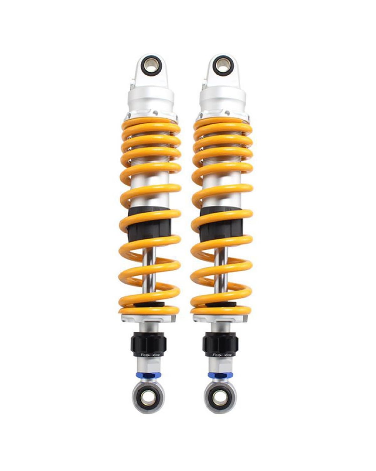 Federbein 320mm Schlitz Dicker Motorrad Stoßdämpfer Puffer Retro Dämpfung Einstellung Hydraulische Modifikation Lifan Motor Fahrzeug Stoßdämpfer Dämpfer(Yellow 340mm Round Head) von MNNZHG