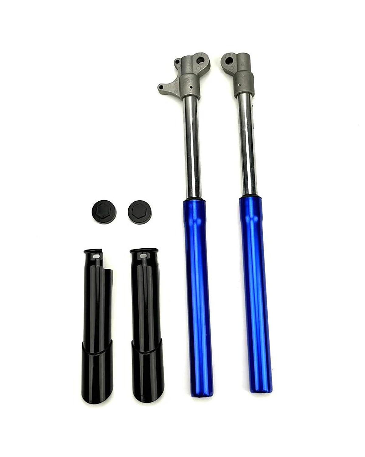Federbein 535 Mm Für Kleine Apollo Mini Moto Offroad-Dirt-Pit-Bike-Stoßdämpfer, 1 Paar Motorrad-Vorderradgabel, Umgedrehter Stoßdämpfer Mit Abdeckung Stoßdämpfer Dämpfer(Blue) von MNNZHG