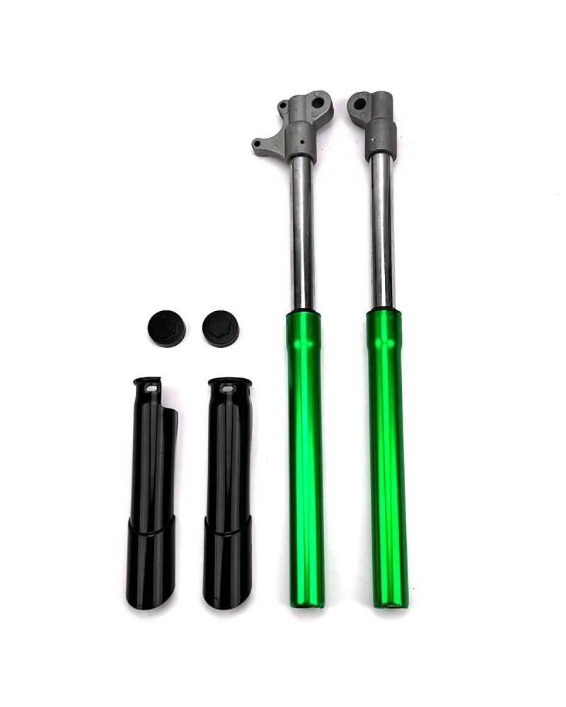 Federbein 535 Mm Für Kleine Apollo Mini Moto Offroad-Dirt-Pit-Bike-Stoßdämpfer, 1 Paar Motorrad-Vorderradgabel, Umgedrehter Stoßdämpfer Mit Abdeckung Stoßdämpfer Dämpfer(Green) von MNNZHG