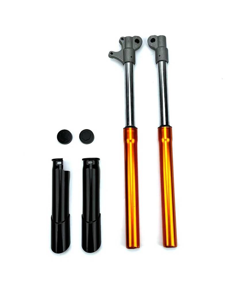 Federbein 535 Mm Für Kleine Apollo Mini Moto Offroad-Dirt-Pit-Bike-Stoßdämpfer, 1 Paar Motorrad-Vorderradgabel, Umgedrehter Stoßdämpfer Mit Abdeckung Stoßdämpfer Dämpfer(Orange) von MNNZHG