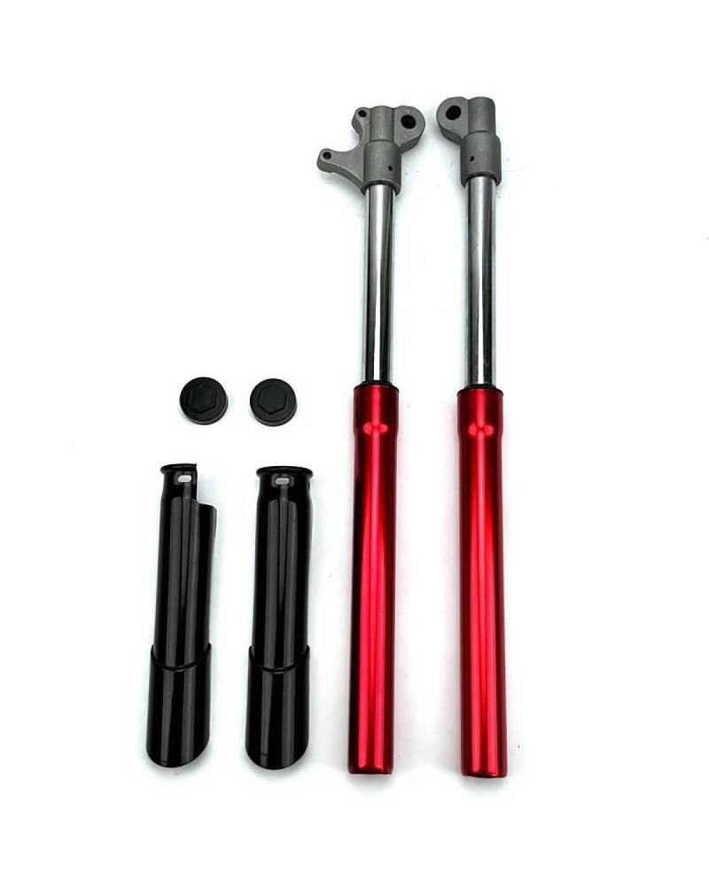 Federbein 535 Mm Für Kleine Apollo Mini Moto Offroad-Dirt-Pit-Bike-Stoßdämpfer, 1 Paar Motorrad-Vorderradgabel, Umgedrehter Stoßdämpfer Mit Abdeckung Stoßdämpfer Dämpfer(Red) von MNNZHG
