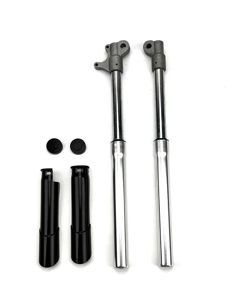 Federbein 535 Mm Für Kleine Apollo Mini Moto Offroad-Dirt-Pit-Bike-Stoßdämpfer, 1 Paar Motorrad-Vorderradgabel, Umgedrehter Stoßdämpfer Mit Abdeckung Stoßdämpfer Dämpfer(Silver) von MNNZHG