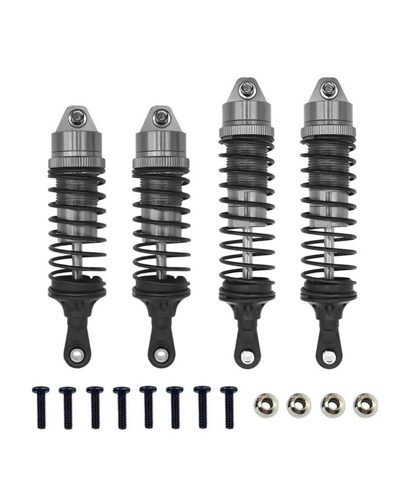 Federbein Aluminium Stoßdämpfer Vorne Und Hinten Montiert Für 1/10 Traxxas Slash 4 x 4 4WD 2WD Rustler VXL Stampede RC Auto Upgrade Teil Stoßdämpfer Dämpfer(Dark Grey) von MNNZHG