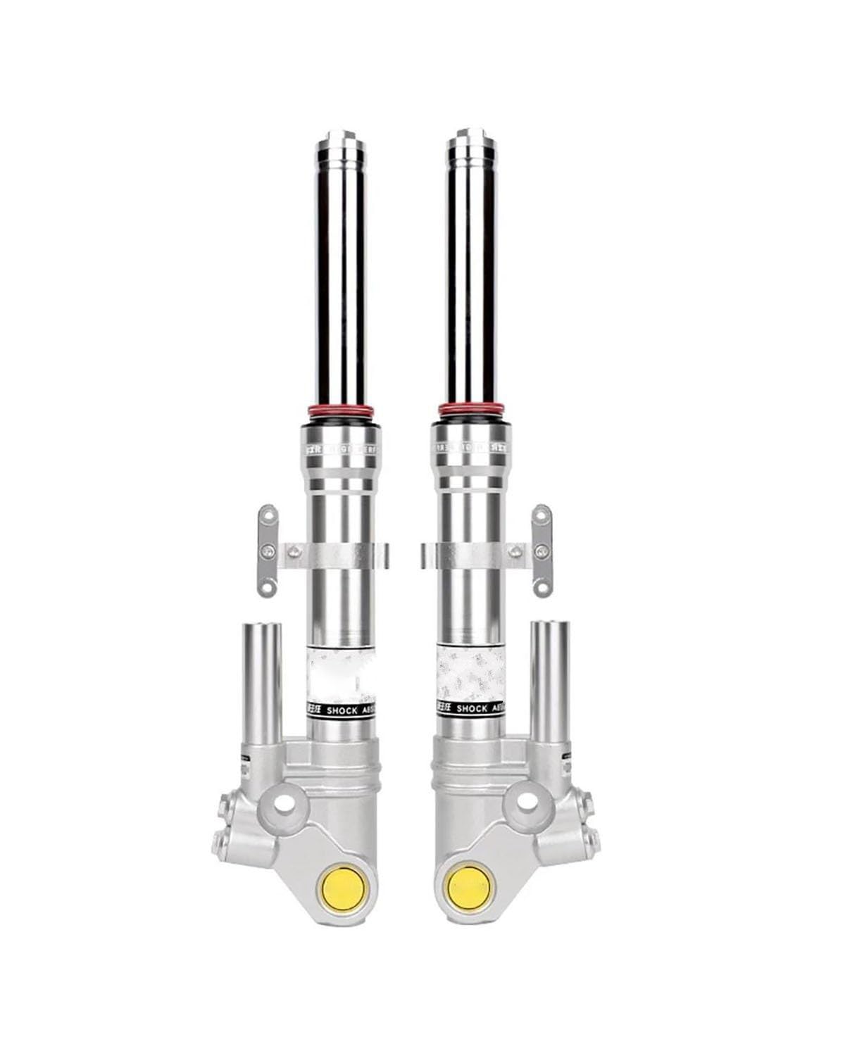 Federbein Für Cygnus-X NIU N1S U+B Ninebot E-Motorrad Scooter 33core 385mm Bis 420mm Vorspannung Einstellbar Frontstoßdämpfer Universal Stoßdämpfer Dämpfer(33core 385MM Silver) von MNNZHG