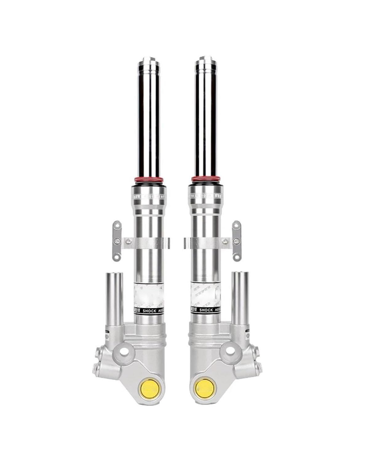 Federbein Für Cygnus-X NIU N1S U+B Ninebot E-Motorrad Scooter 33core 385mm Bis 420mm Vorspannung Einstellbar Frontstoßdämpfer Universal Stoßdämpfer Dämpfer(33core 400MM Silver) von MNNZHG