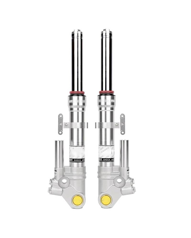 Federbein Für Cygnus-X NIU N1S U+B Ninebot E-Motorrad Scooter 33core 385mm Bis 420mm Vorspannung Einstellbar Frontstoßdämpfer Universal Stoßdämpfer Dämpfer(33core 400MM Silver) von MNNZHG