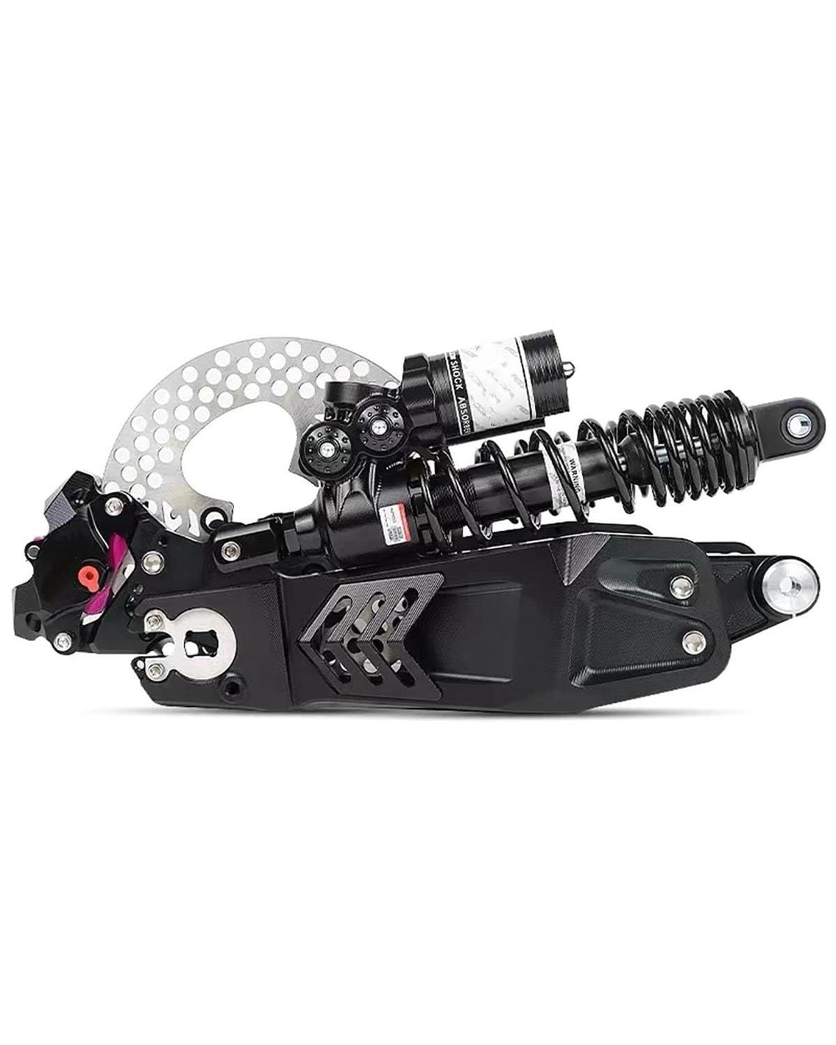 Federbein Für NIU N1S Ninebot E/N/M E-Motorrad Hinterradaufhängung Flachgabel Scheibenbremsen Set CNC Schwinge Stoßdämpfer Bremssattel/Scheibe Stoßdämpfer Dämpfer(Set Black) von MNNZHG