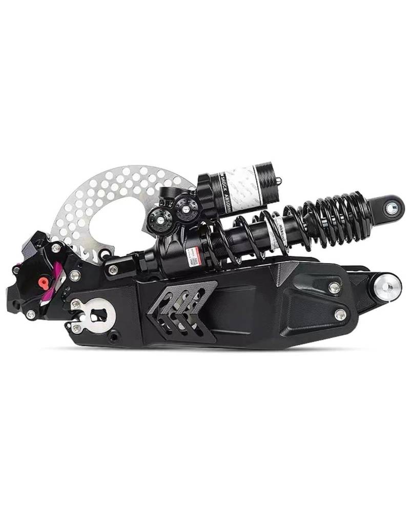 Federbein Für NIU N1S Ninebot E/N/M E-Motorrad Hinterradaufhängung Flachgabel Scheibenbremsen Set CNC Schwinge Stoßdämpfer Bremssattel/Scheibe Stoßdämpfer Dämpfer(Set Black) von MNNZHG