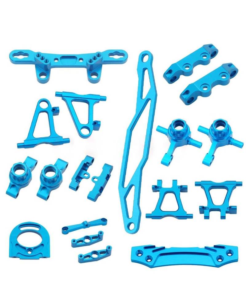 Federbein Für RC Auto TT-02 Teile Komplettset TT02 Metall Upgrade Teile Lenkbecher Vorne Hinten Arm Stoßdämpferhalterung Lenkstange Stoßdämpfer Dämpfer(Full Set) von MNNZHG