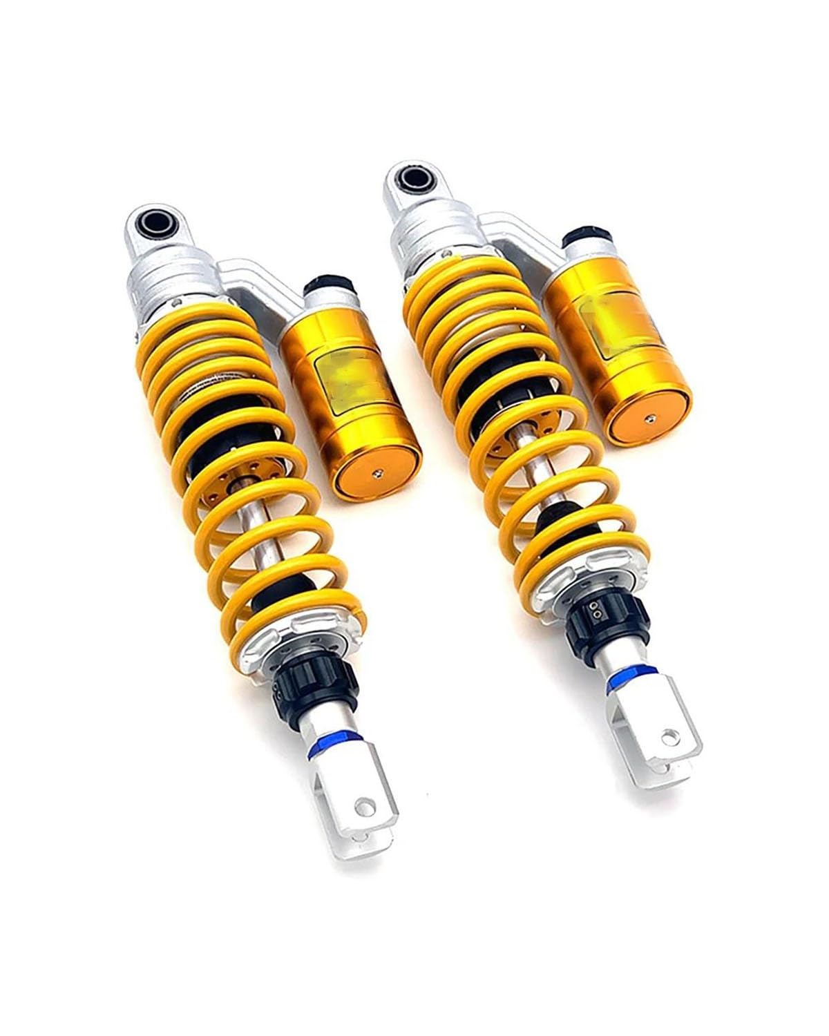 Federbein Für Yamaha BWS NMAX Aerox155 Für Xmax Pcx125 Roller 320mm-360mm Motorrad Hinten Stoßdämpfer Dämpfung Einstellbare Universal Stoßdämpfer Dämpfer(Yellow 360mm 1pair) von MNNZHG