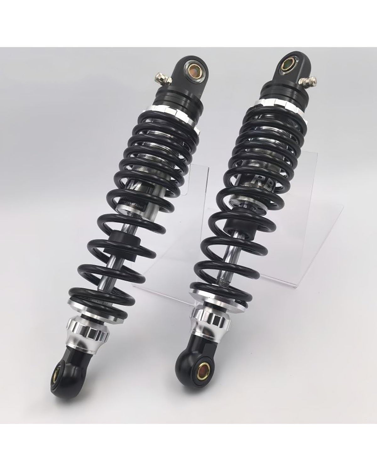 Federbein Für Yamaha Für Suzuki ATV Quad Off-Road 1 Paar 270mm Frühling Motorrad Stoßdämpfer Einstellen Hinten Suspension Stoßdämpfer Dämpfer(270mm Silver and Black) von MNNZHG