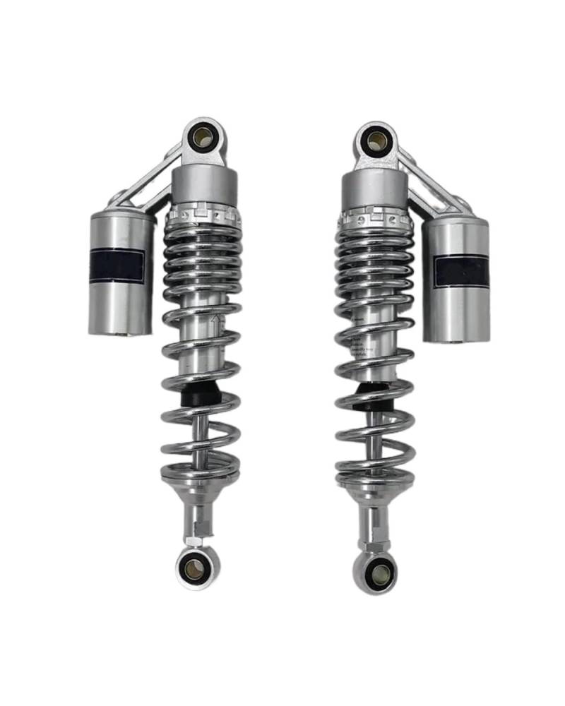 Federbein Für Yamaha Für Suzuki Chrom Schwarz Goldene Universal 320mm /330mm/340mm/350mm/360mm Motorrad Stoßdämpfer Stoßdämpfer Dämpfer(340mm Chrome) von MNNZHG