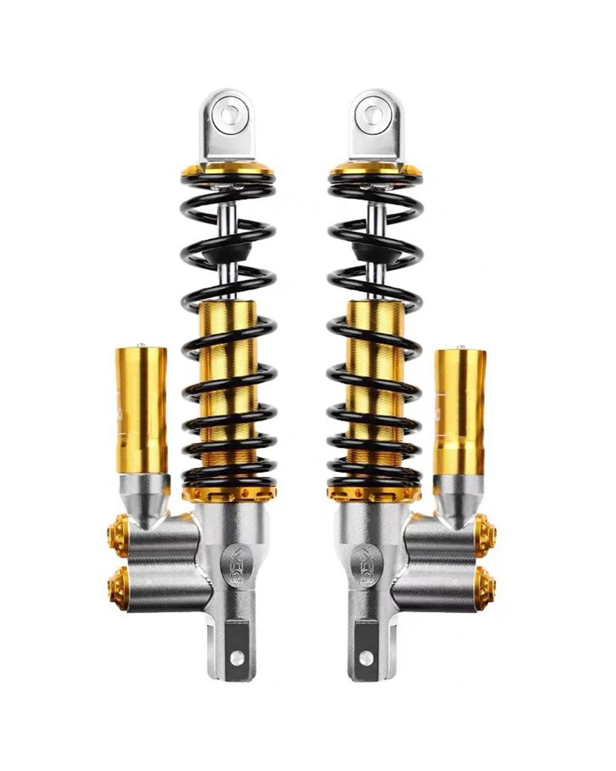 Federbein Für Yamaha Roller Nmax Aerox155 Nvx Für Xmax Pcx125 150 BWS RSZ NIU 290/320mm Motorrad Invert Hinten Stoßdämpfer Universal Stoßdämpfer Dämpfer(290mm Silver Gold) von MNNZHG