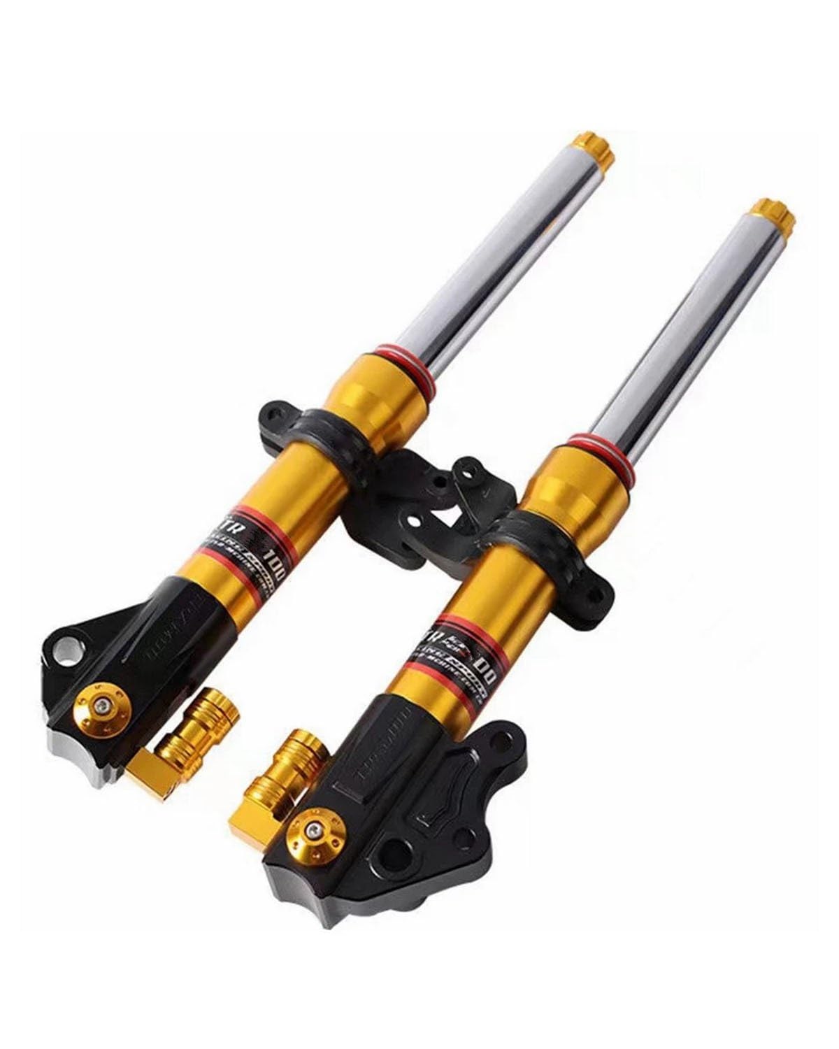 Federbein Universal 27 Core 370/400mm Für Yamaha Roller RSZ Jog Kraft NIU U + B Für M2 + 009 Ändern Motorrad Vorderradgabel Dämpfung Front Shock Stoßdämpfer Dämpfer(27-370mm Gold) von MNNZHG