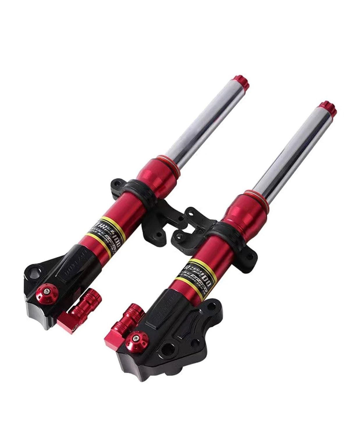 Federbein Universal 27 Core 370/400mm Für Yamaha Roller RSZ Jog Kraft NIU U + B Für M2 + 009 Ändern Motorrad Vorderradgabel Dämpfung Front Shock Stoßdämpfer Dämpfer(27-370mm red) von MNNZHG