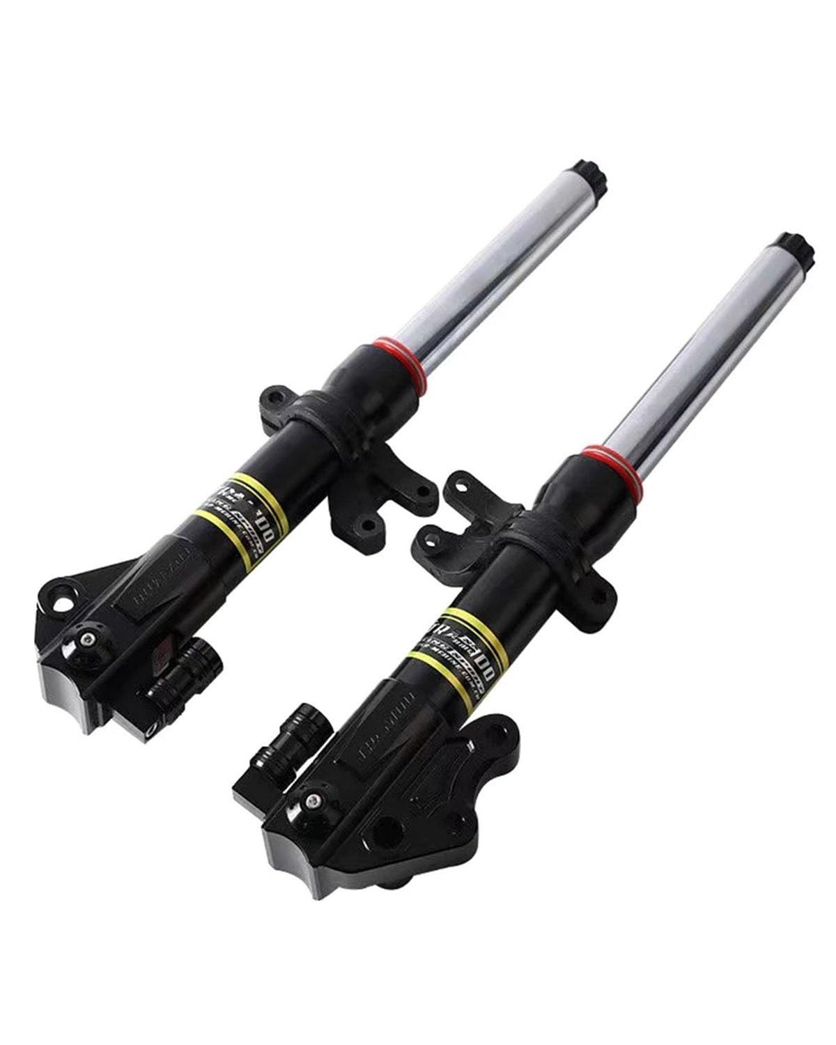 Federbein Universal 27 Core 370/400mm Für Yamaha Roller RSZ Jog Kraft NIU U + B Für M2 + 009 Ändern Motorrad Vorderradgabel Dämpfung Front Shock Stoßdämpfer Dämpfer(27-400mm Black) von MNNZHG