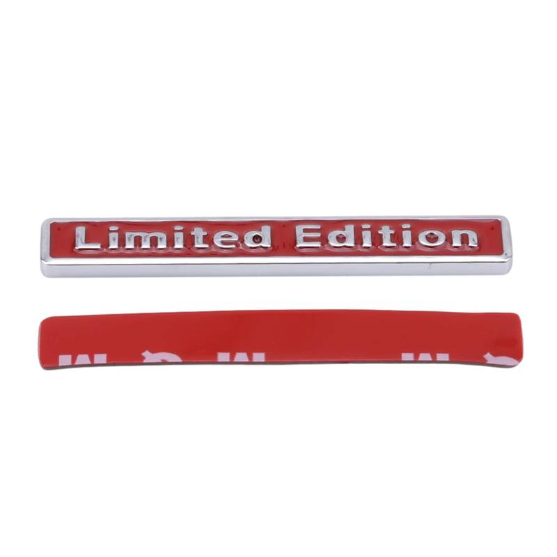 MNSYD Metall Auto Limited Edition Logo Emblem Aufkleber Heckdeckel Kotflügel Kofferraum Auto Abzeichen Auto Dekoratives Zubehör,rot von MNSYD