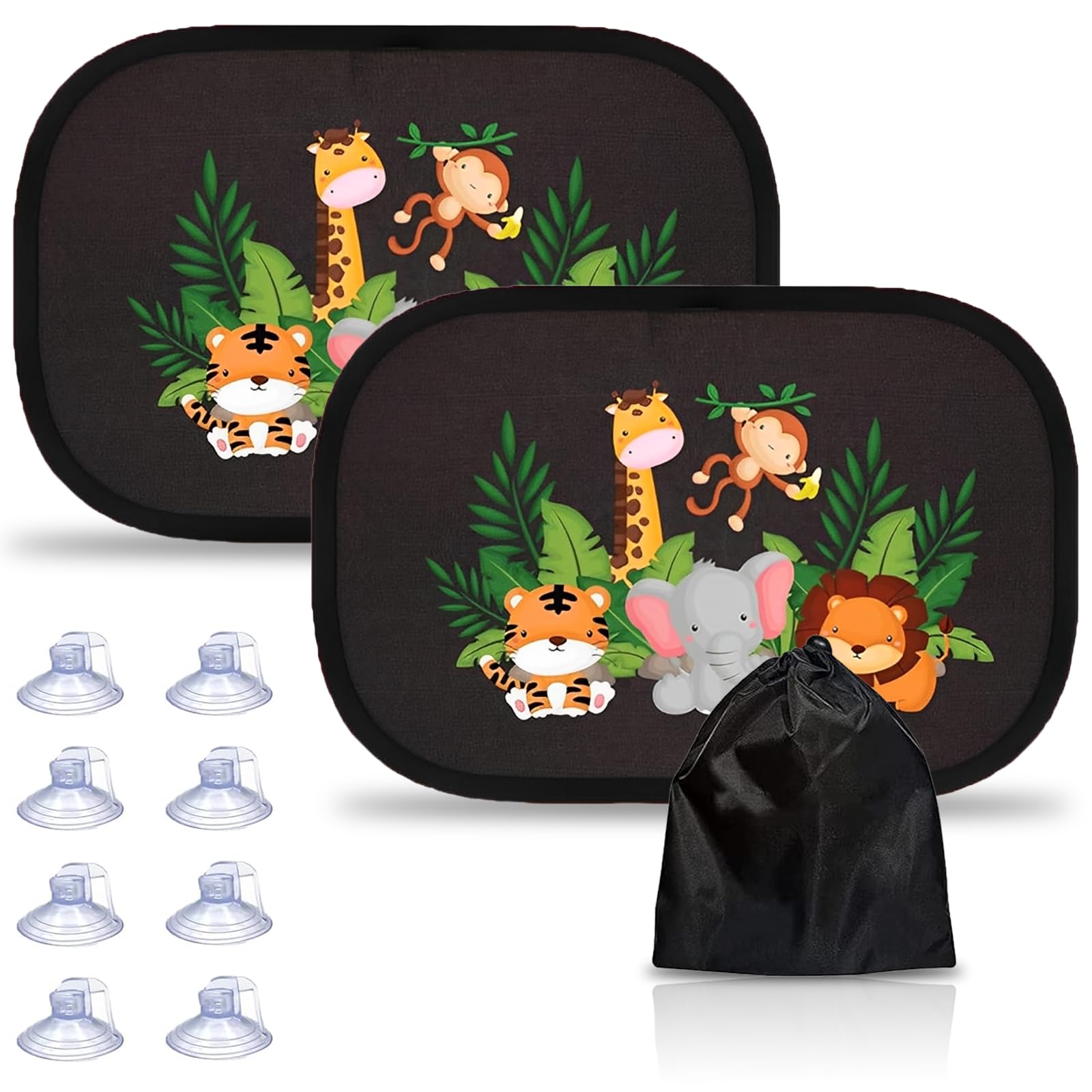 Sonnenschutz Auto Baby mit UV Schutz 48x30cm,8 Stück Saugnäpfen, Self-Adhesive Sun Shades for Children with Cute Animal Designs, Auto Sonnenschutz Baby Sonnenschutz Auto Baby mit UV Schutz 48x30cm,8 Stück Saugnäpfen, Self-Adhesive Sun Shades for Children with Cute Animal Designs, Auto Sonnenschutz Baby von MOAZIFI