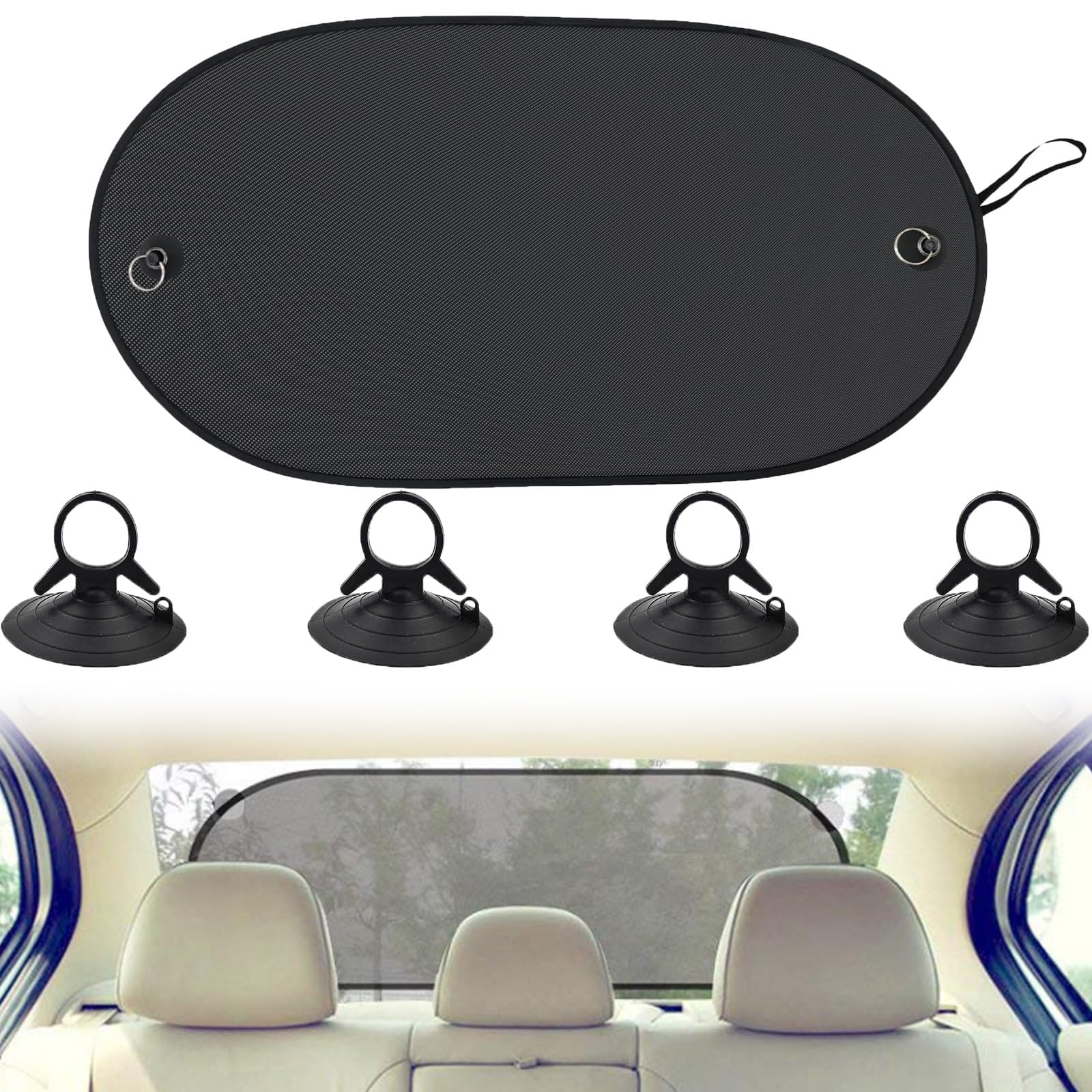 MOAZIFI Sonnenschutz Auto Baby | 100x50 cm Sonnenblende Auto mit 4 Hochleistungs-Saugnäpfen | UV-Schutz für Heckfenster | Ideal für Sedan, SUV & Van MOAZIFI Sonnenschutz Auto Baby | 100x50 cm Sonnenblende Auto mit 4 Hochleistungs-Saugnäpfen | UV-Schutz für Heckfenster | Ideal für Sedan, SUV & Van von MOAZIFI
