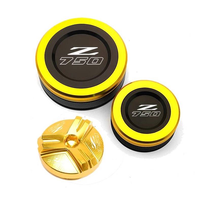 MOCALUX FÜR KA&WASAKI z 750 Z750 /S 2005-2012 Motorrad Bremsflüssigkeitsbehälter Abdeckungen Schutz & Motoröl Einfülldeckel(Gold,A) von MOCALUX