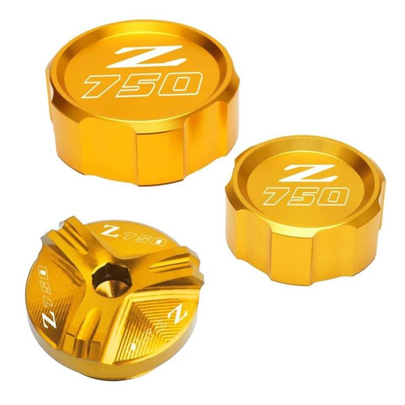 MOCALUX FÜR KA&WASAKI z 750 Z750 /S 2005-2012 Motorrad Bremsflüssigkeitsbehälter Abdeckungen Schutz & Motoröl Einfülldeckel(Gold,B) von MOCALUX