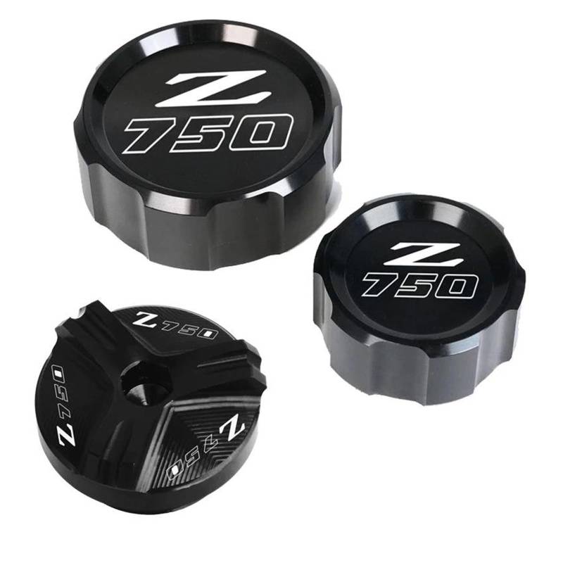 MOCALUX FÜR KA&WASAKI z 750 Z750 /S 2005-2012 Motorrad Bremsflüssigkeitsbehälter Abdeckungen Schutz & Motoröl Einfülldeckel(Schwarz,B) von MOCALUX