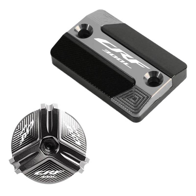 MOCALUX Für HON&DA CRF300L CRF 300 L CRF 300L 2021 2022 Motorrad Vorderradbremsflüssigkeitsbehälter Abdeckung & Motoröl Einfülldeckel(Grey,2 PCS) von MOCALUX