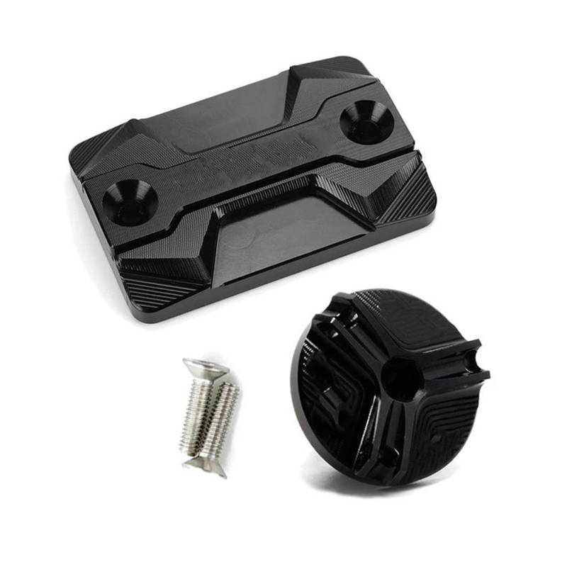 MOCALUX Für HON&DA MSX125 Grom 2013-2022 Motorrad CEngine Öl Füllstoff Kappe Stecker Vorderen Brems Flüssigkeit Reservir Abdeckung(Schwarz,2 pcs) von MOCALUX