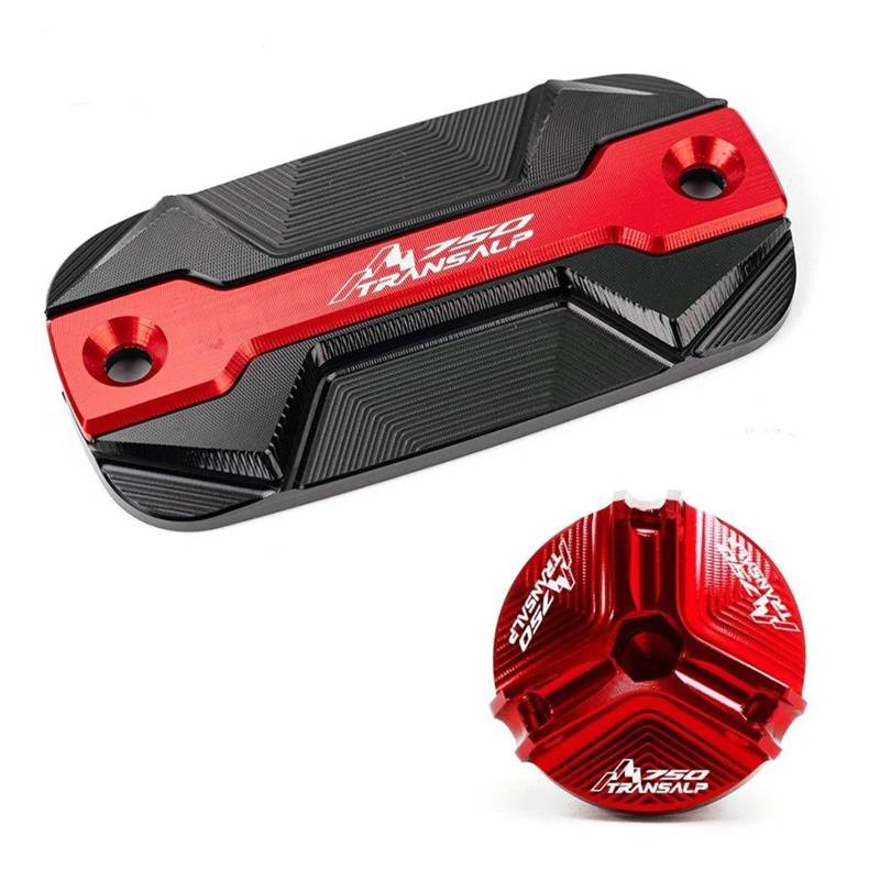 MOCALUX Für HON&DA XL750 XL 750 TRANSALP 750 Motorrad Vorderradbremsflüssigkeitsbehälter Abdeckung Öleinfülldeckel(rot,C) von MOCALUX