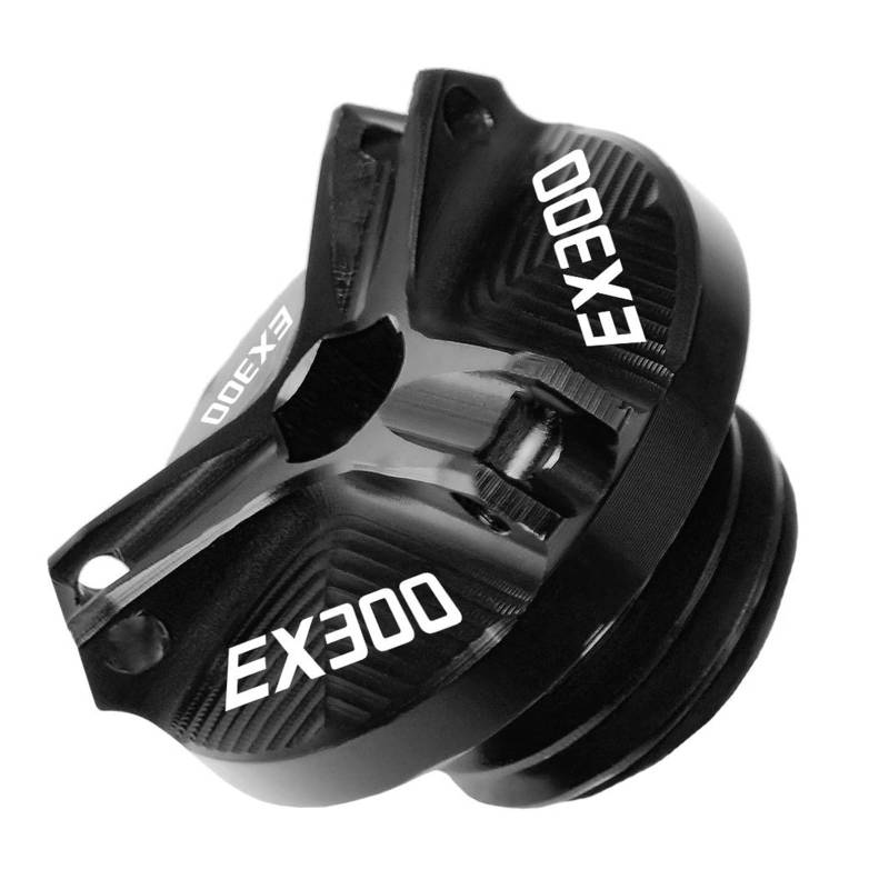 MOCALUX Für KA&WASAKI EX300 EX 300 2013-2018 Motorrad-Motoröl-Einfülldeckel(Schwarz) von MOCALUX