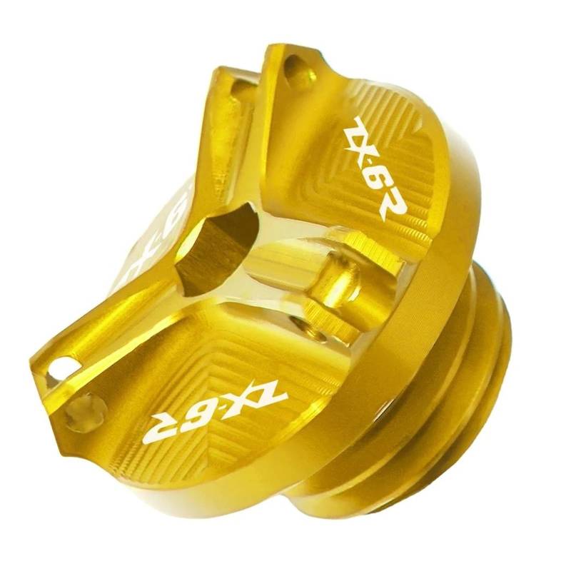 MOCALUX Für KA&WASAKI ZX6R Z-X6R ZX 6R 2018-2021 Motorrad-Motoröl-Einfüllstopfen-Abdeckkappe(Gold) von MOCALUX
