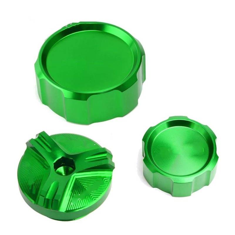 MOCALUX Für KA&WASAKI ZX6R ZX-6R ZX636 Abdeckung des Bremsflüssigkeitsbehälters vorne und hinten und Motoröl-Einfülldeckel(Grün,1 Set) von MOCALUX