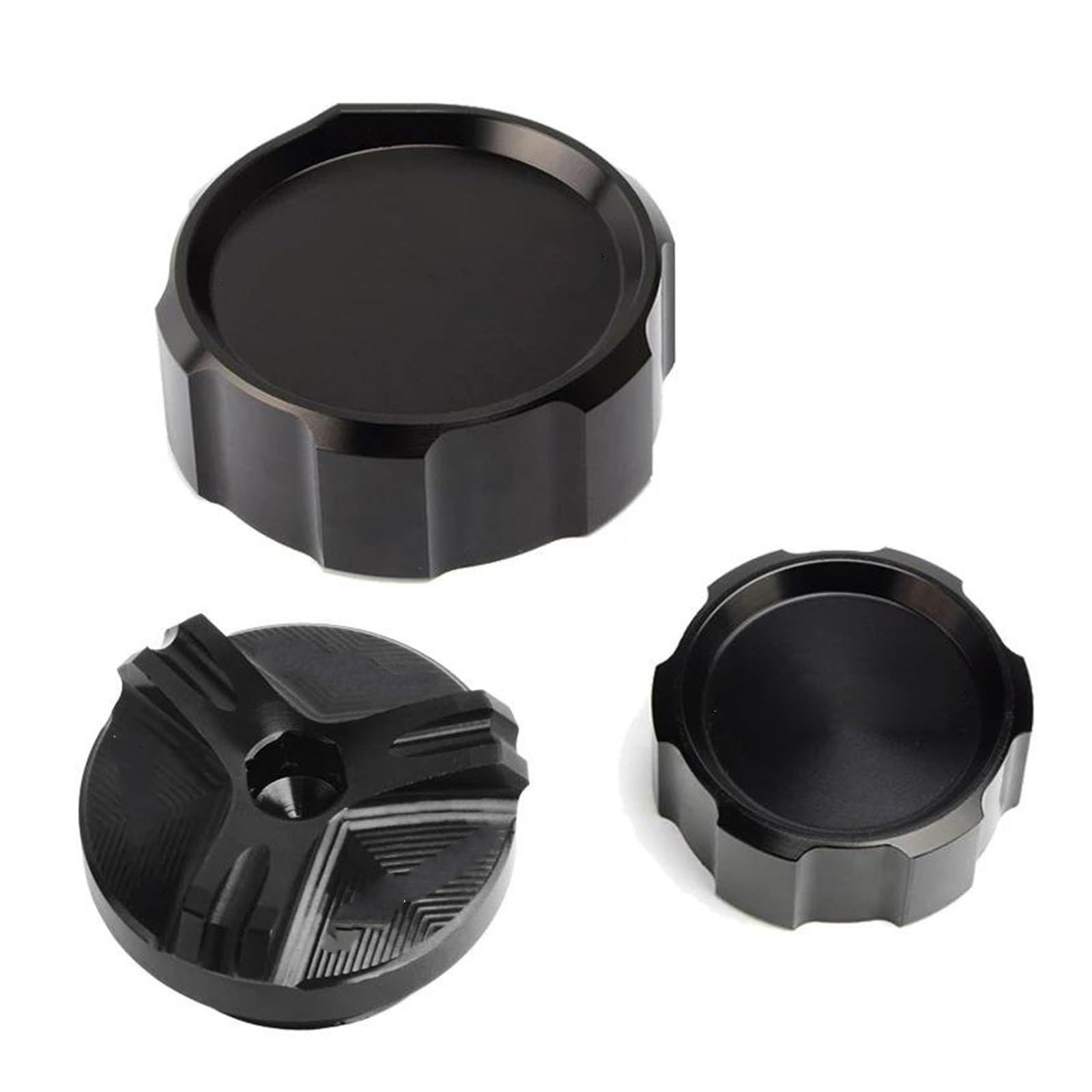 MOCALUX Für KA&WASAKI ZX6R ZX-6R ZX636 Abdeckung des Bremsflüssigkeitsbehälters vorne und hinten und Motoröl-Einfülldeckel(Schwarz,1 Set) von MOCALUX