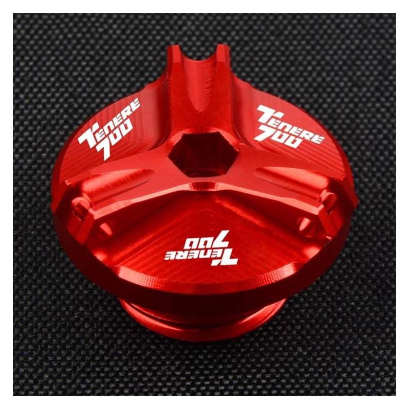 MOCALUX Für YA&MAHA FÜR TENERE 700 FÜR Tenere700 XTZ700 2019-2021 Motorrad Motoröl Filter Tasse Stecker Abdeckung Schraube(rot) von MOCALUX