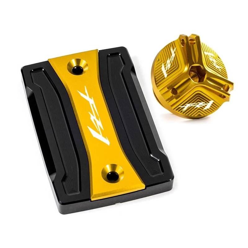 MOCALUX Für YA&MAHA FZ1 FZ 1 2006–2015 Motorrad-Frontbremsflüssigkeitsbehälter Tankdeckel und Motoröl-Einfülldeckel(Gold,2 pcs) von MOCALUX