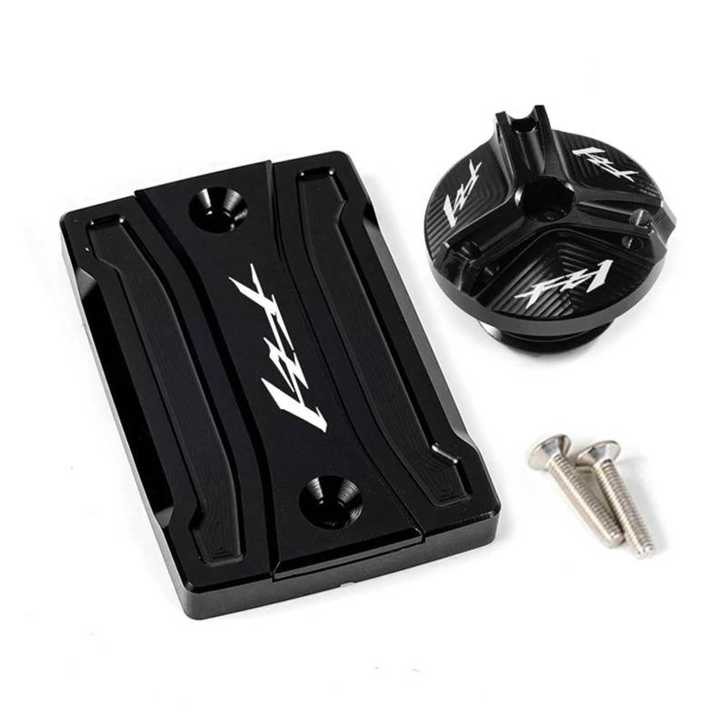 MOCALUX Für YA&MAHA FZ1 FZ 1 2006–2015 Motorrad-Frontbremsflüssigkeitsbehälter Tankdeckel und Motoröl-Einfülldeckel(Schwarz,2 pcs) von MOCALUX