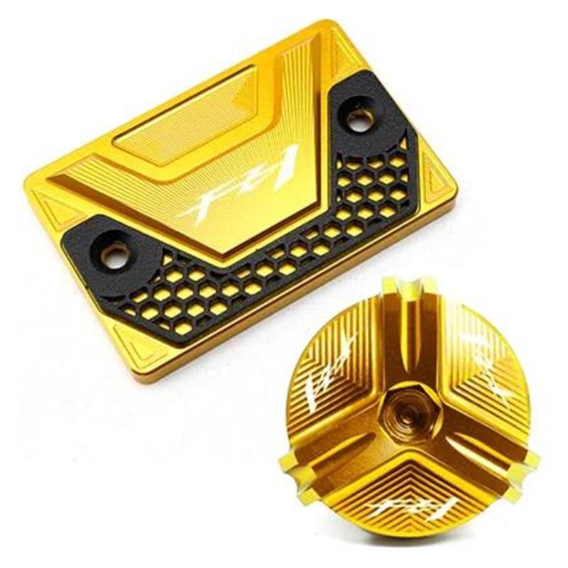 MOCALUX Für YA&MAHA FZ1 FZ-1 2006–2015 Motorrad-Motoröl-Einfülldeckel vordere Bremsflüssigkeitsbehälter-Abdeckung(Gold,C) von MOCALUX