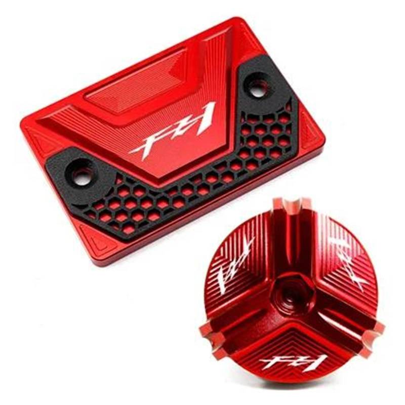 MOCALUX Für YA&MAHA FZ1 FZ-1 2006–2015 Motorrad-Motoröl-Einfülldeckel vordere Bremsflüssigkeitsbehälter-Abdeckung(rot,C) von MOCALUX
