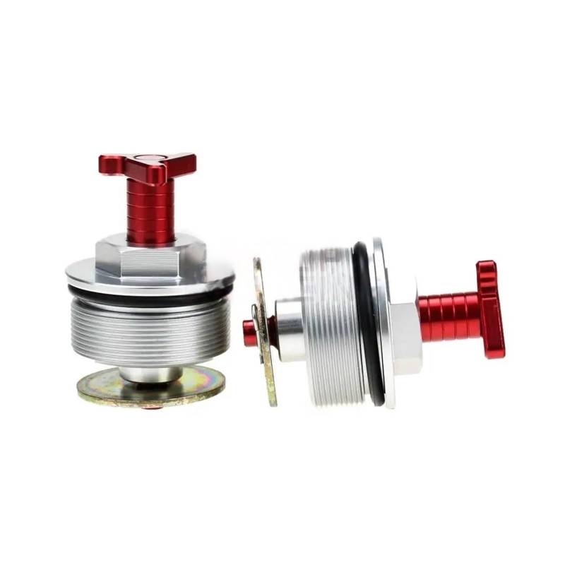 MOCALUX Für YA&MAHA FZ6 2004-2009 Motorrad Stoßdämpfer Vorne Schraube Gabel Abdeckung Kappe Vorspannung Einsteller Schrauben(rot) von MOCALUX