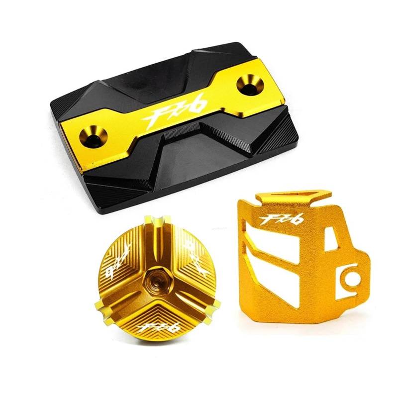 MOCALUX Für YA&MAHA FZ6 FZ-6 ZF6N FZ6R FZ6S Motorrad Öleinfülldeckel Vorderradbremsflüssigkeitsbehälter Abdeckung Schutzfolie(Gold,1Set) von MOCALUX
