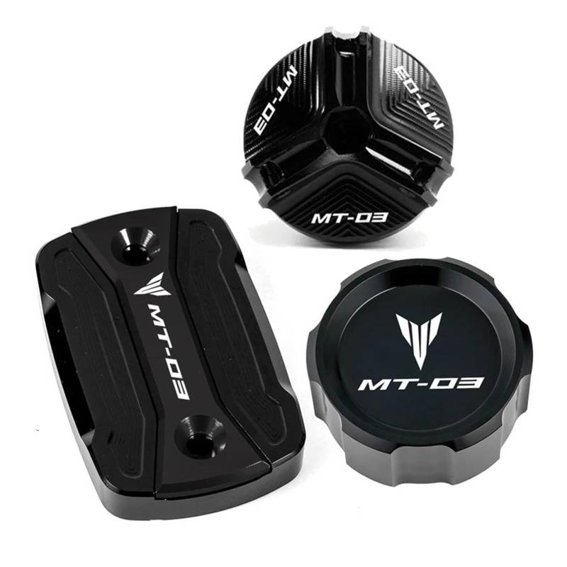 MOCALUX Für YA&MAHA MT03 MT-03 2015–2023 Motorrad-Bremsflüssigkeitsbehälter Abdeckungen Motoröl-Einfülldeckel(Schwarz,B) von MOCALUX