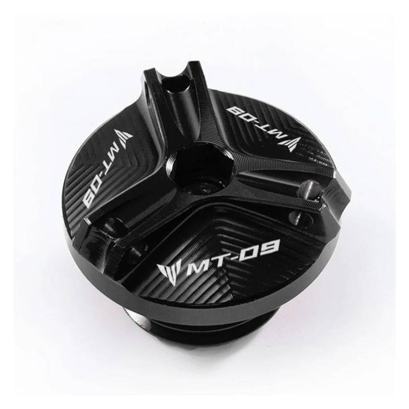 MOCALUX Für YA&MAHA MT09 mt 09 MT09 SP 2014–2022 Motorrad-Vorder- und Hinterradbremstankdeckel und Motoröl-Einfülldeckel(Schwarz,Oil Filler Cap) von MOCALUX